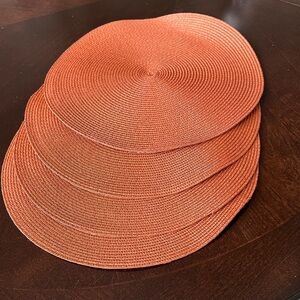 Pier 1 Rust Round Weaved Table Placemats (4)